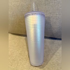 Starbucks Venti iridescent grid tumbler